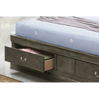 Louis Philippe King Storage Platform Bed