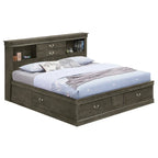 Louis Philippe King Storage Platform Bed