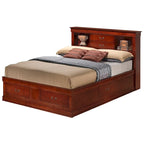 Louis Philippe King Storage Platform Bed