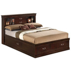 Louis Philippe King Storage Platform Bed