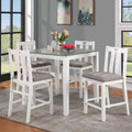 Badia Transitional White Wood 5-Piece Counter Height Table Set by Furniture of America