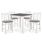 Badia Transitional White Wood 5-Piece Counter Height Table Set by Furniture of America