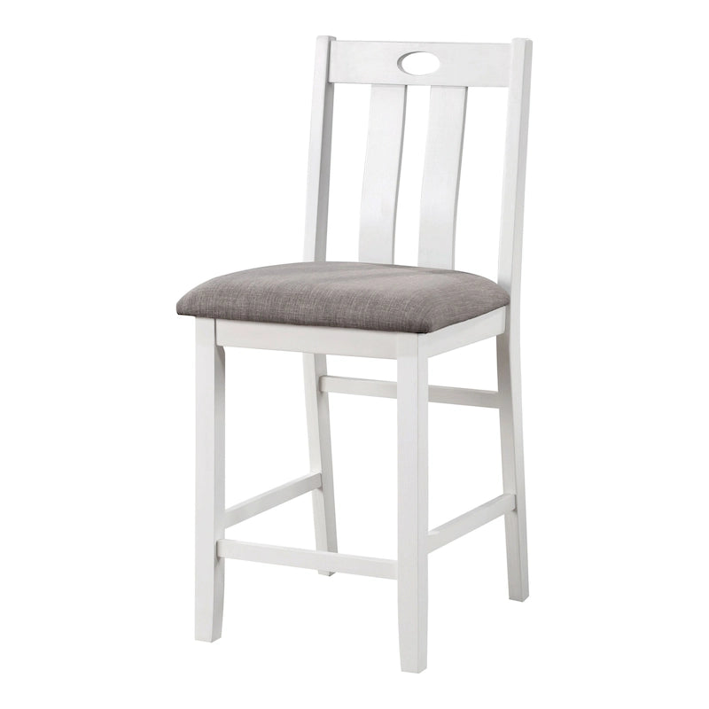 Badia Transitional White Wood 5-Piece Counter Height Table Set by Furniture of America