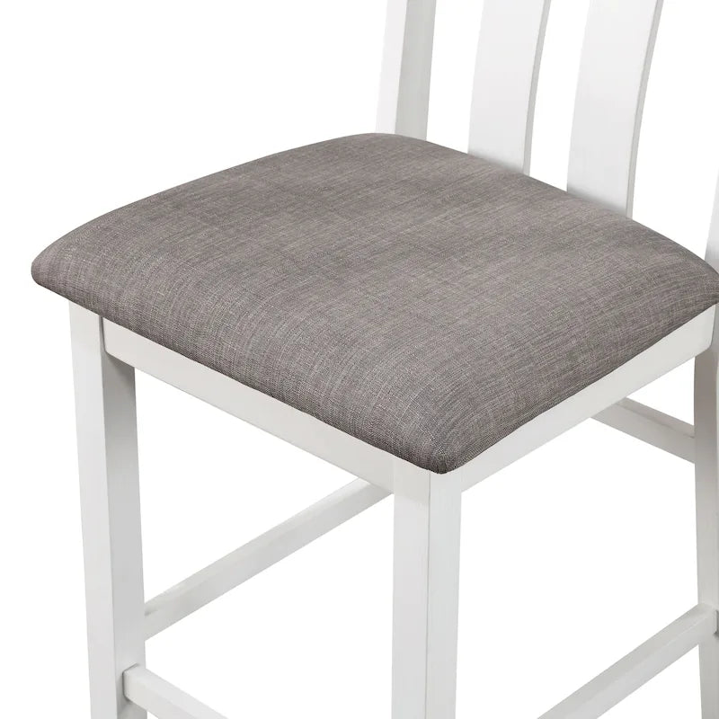 Badia Transitional White Wood 5-Piece Counter Height Table Set by Furniture of America