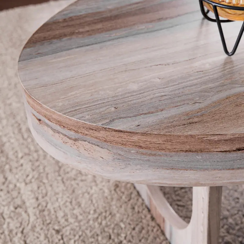 SEI Furniture Chadwick Contemporary Brown Faux Stone Coffee Table