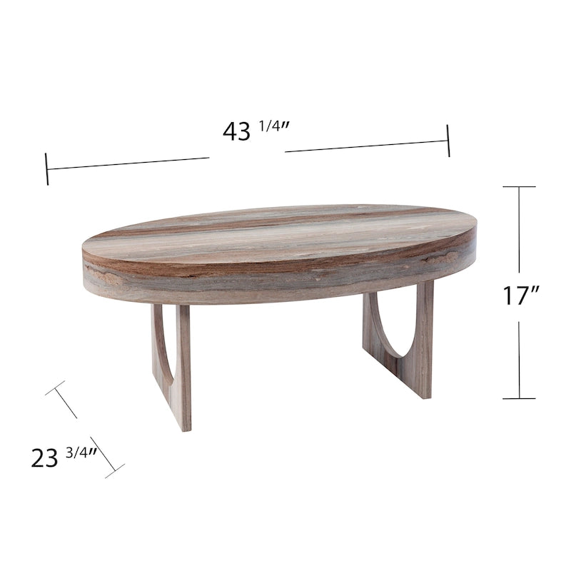 SEI Furniture Chadwick Contemporary Brown Faux Stone Coffee Table