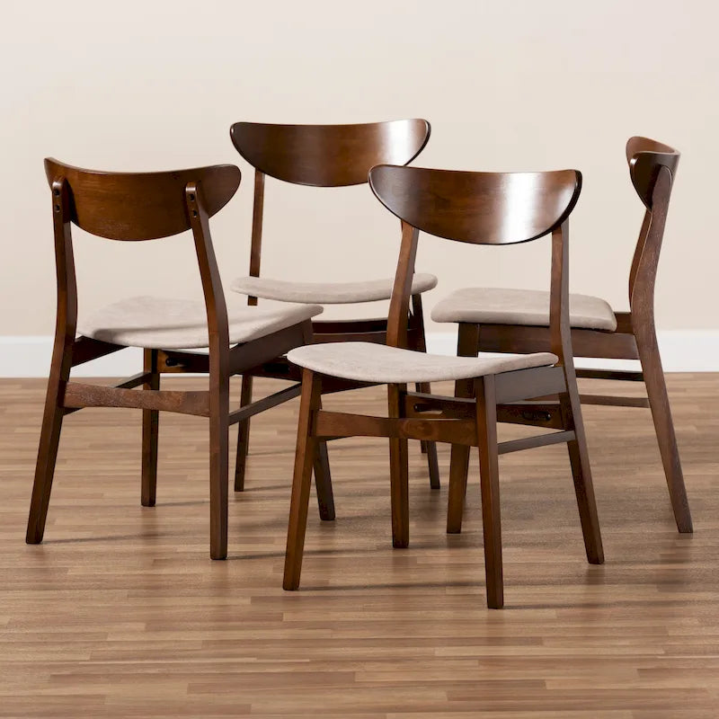 Parlin Mid-Century Modern Transitional 4-Piece Dining Chair Set