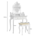 Modern Concise 4-Drawer Makeup Vanity Table and Stool Set