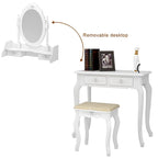 Modern Concise 4-Drawer Makeup Vanity Table and Stool Set