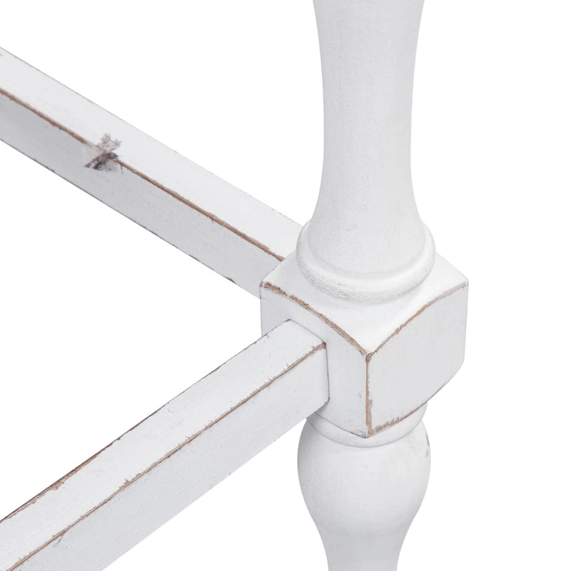 Magnolia Manor Antique White Weathered Bark 5 Piece Gathering Table Set