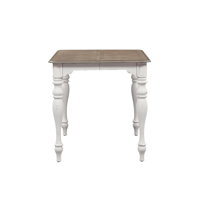 Magnolia Manor Antique White Weathered Bark 5 Piece Gathering Table Set