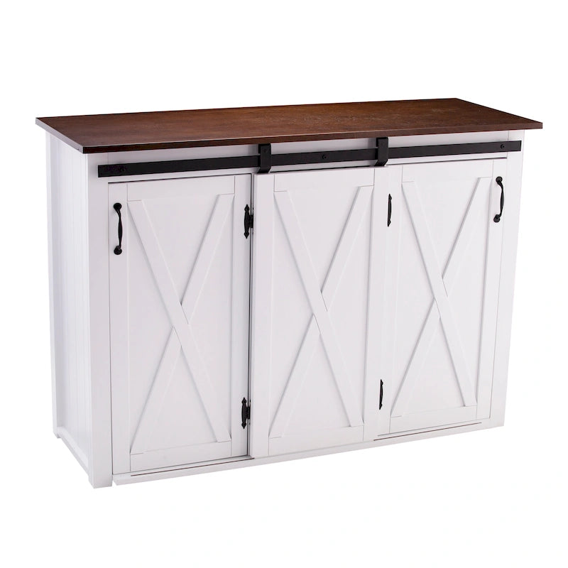 SEI Furniture Livendale White Kitchen Island w/ Storage