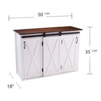 SEI Furniture Livendale White Kitchen Island w/ Storage