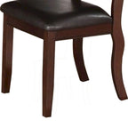 Contemporary Rubber Wood Dining Chair, Set Of 2, Brown And Black