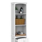 HOMCOM 67 Tall Bathroom Storage Cabinet, Freestanding Linen Tower with 3-Tier Shelf, Narrow Side Floor Organizer, White