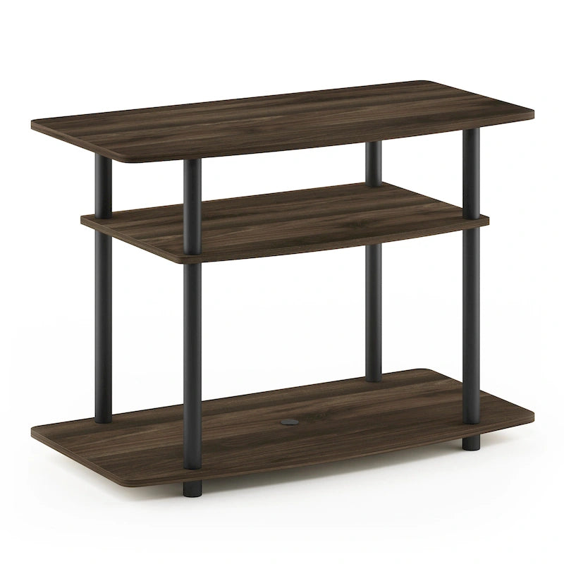 Furinno Turn-N-Tube No Tools 3-Tier TV Stands, Columbia Walnut/Black