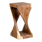 Natural Wood Sculpted End Table by East at Main