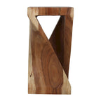 Natural Wood Sculpted End Table by East at Main