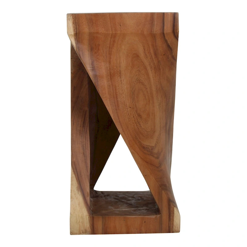 Natural Wood Sculpted End Table by East at Main