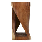 Natural Wood Sculpted End Table by East at Main