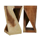 Natural Wood Sculpted End Table by East at Main