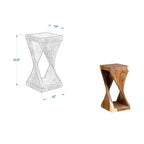 Natural Wood Sculpted End Table by East at Main