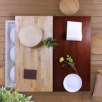 2-shelf Natural Solid Wood Top Kitchen Island - N/A