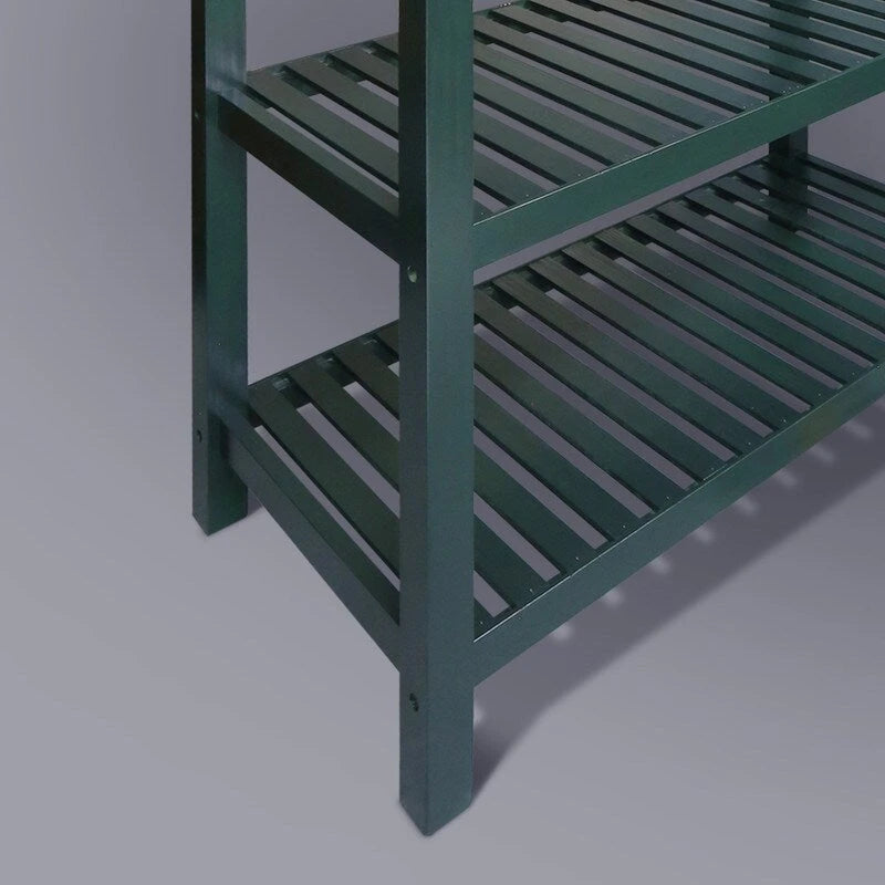 2-shelf Natural Solid Wood Top Kitchen Island - N/A