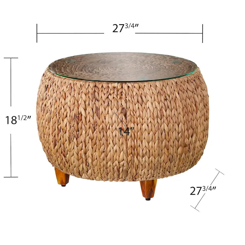 SEI Furniture Terraza Round Water Hyacinth Coffee Table