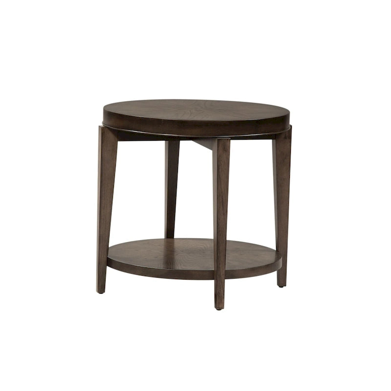 Penton Espresso Stone Round End Table