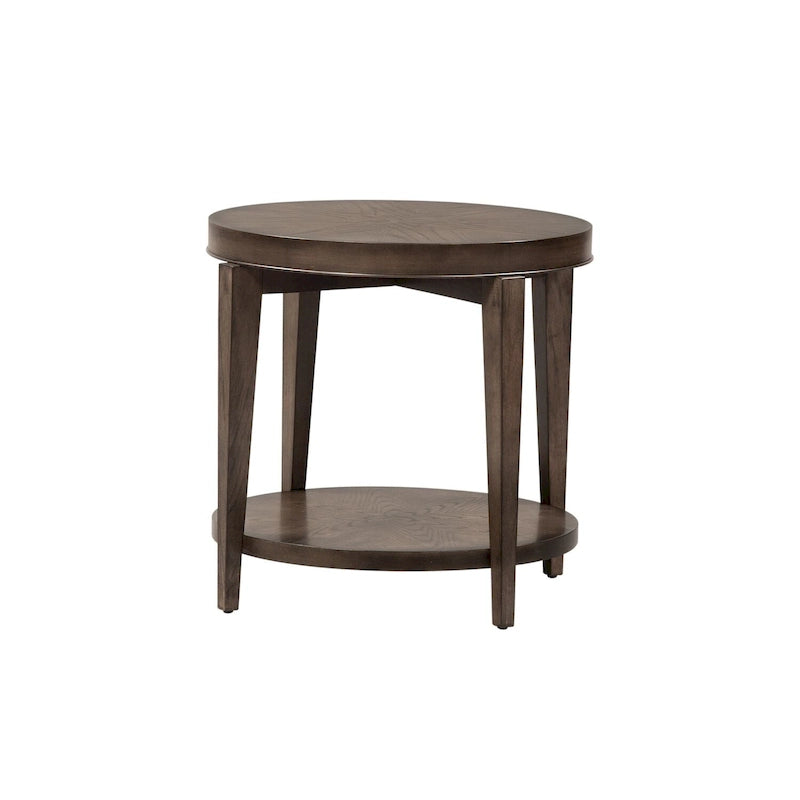 Penton Espresso Stone Round End Table