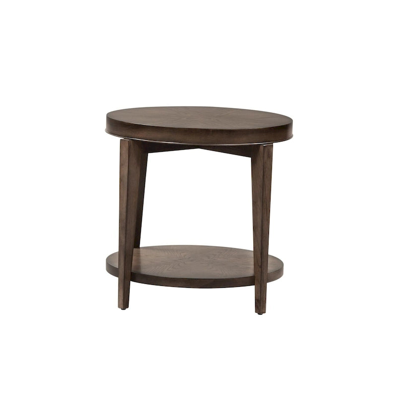 Penton Espresso Stone Round End Table