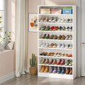 9 Tiers Tall Shoe Storage Rack Cabinet with Open Shelf for Entryway