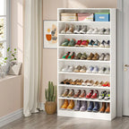 9 Tiers Tall Shoe Storage Rack Cabinet with Open Shelf for Entryway