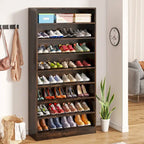 9 Tiers Tall Shoe Storage Rack Cabinet with Open Shelf for Entryway