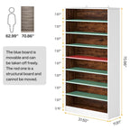9 Tiers Tall Shoe Storage Rack Cabinet with Open Shelf for Entryway