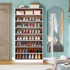 9 Tiers Tall Shoe Storage Rack Cabinet with Open Shelf for Entryway