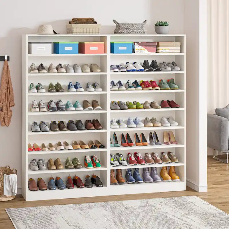 9 Tiers Tall Shoe Storage Rack Cabinet with Open Shelf for Entryway