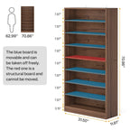 9 Tiers Tall Shoe Storage Rack Cabinet with Open Shelf for Entryway