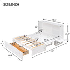 Merax Queen Mobile Murphy Bed with Drawer, Little Shelves on Each Side