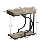 Narrow Side Table White Gold Side Table C Shaped End Table Modern Bedside Table Small Side Table for Couch Living Room