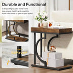 Narrow Side Table White Gold Side Table C Shaped End Table Modern Bedside Table Small Side Table for Couch Living Room