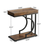 Narrow Side Table White Gold Side Table C Shaped End Table Modern Bedside Table Small Side Table for Couch Living Room