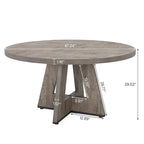 47 Inch Round Dining Table for 4, Wood Farmhouse Dinner Dinning Table for Kitchen Dining Living Room