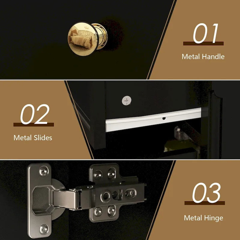 Bookcase Storage Cabinet Lacquered Buffet Sideboard Dresser