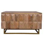 33 Inch Lift Top Storage Trunk Coffee Table, Square, Mango Wood, Natural Brown