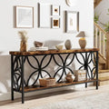 70.9 Inch Long Sofa Table, Industrial Console Table - 70.9 L  11.8 W  31.9 H