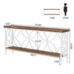 70.9 Inch Long Sofa Table, Industrial Console Table - 70.9 L  11.8 W  31.9 H