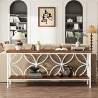 70.9 Inch Long Sofa Table, Industrial Console Table - 70.9 L  11.8 W  31.9 H