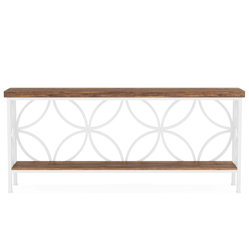 70.9 Inch Long Sofa Table, Industrial Console Table - 70.9 L  11.8 W  31.9 H